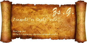 Zsupán Győző névjegykártya